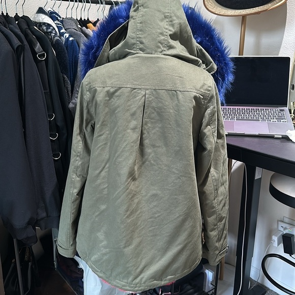 Belle Vere Military Faux Multicolored Fur Lining Hooded Parka in Olive Xs - Picture 7 of 8